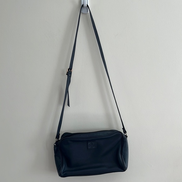 Amanda Smith Handbags - Amanda Smith Genuine Leather Navy Blue Shoulder Crossbody Purse Bag